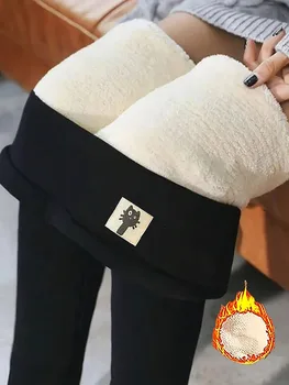 Winter Verdicken Warme Leggings Frauen Lamm Kaschmir Jogger Hohe Taille Fleece Elastische Strumpfhosen Warme