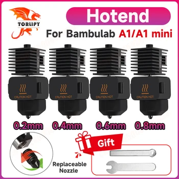 Hotend-Kit für Bambu Lab A1/A1 Mini High Flow 0,2/0,4/0,6/0,8 mm Düsen aus gehärtetem Stahl