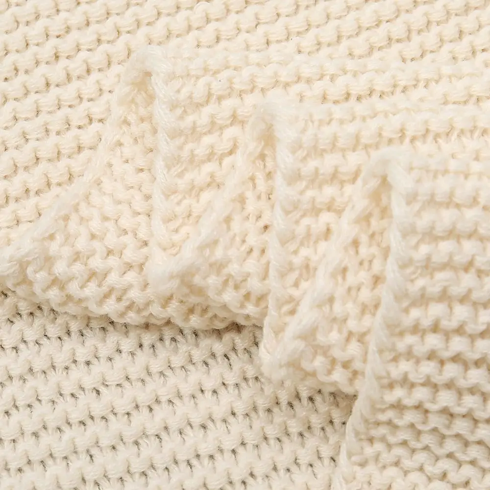 Modischer Weicher Strickschal mit Häkelstruktur, Einfarbiger – Bild 4