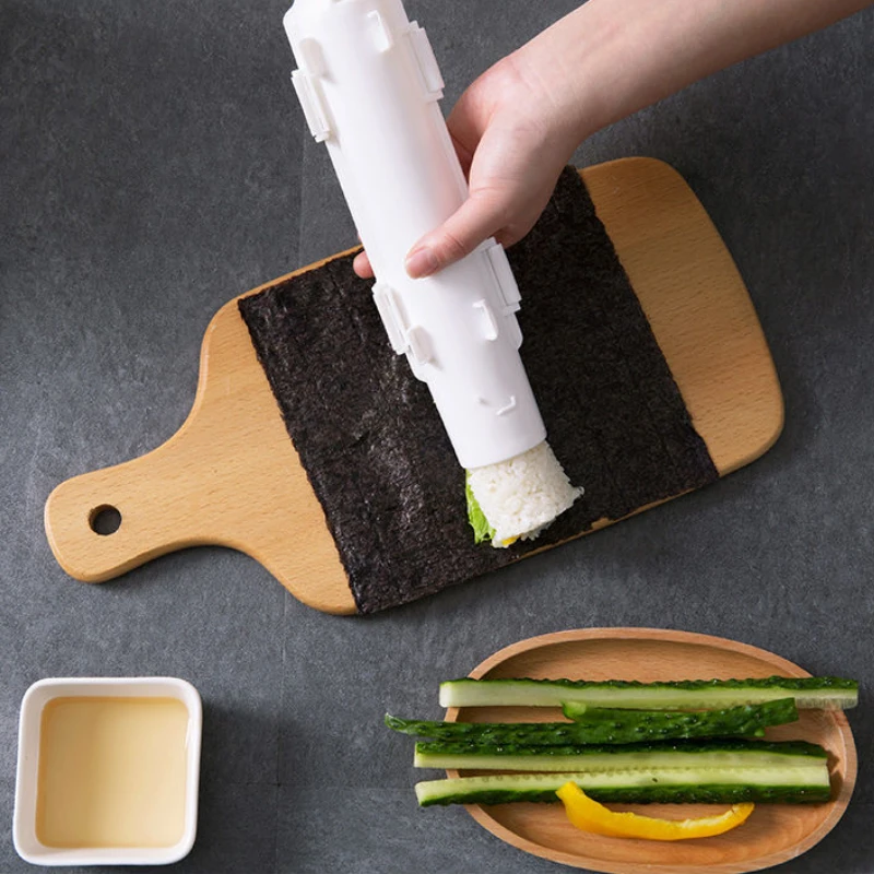 Schnelle Sushi-Hersteller DIY Roller Reisform Fleisch Gemüse – Bild 3