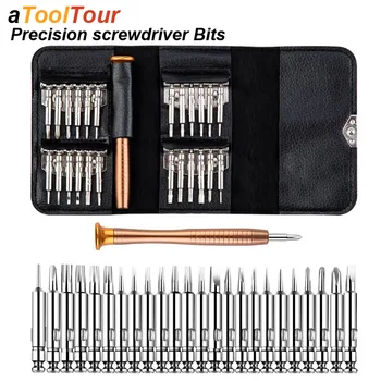 Präzisions-Schraubendreher-Bit-Set, 25-in-1-Reparatur-Werkzeug-Set, Stern, magnetische Schraubendreher-Spitze