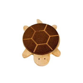 Kreative und niedliche Form, schwarzes Walnussholz, Schildkröte, Isoliermatte, Wasserkocher, Teeuntersetzer