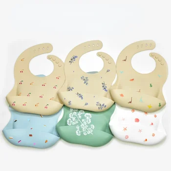 INS Baby-Lätzchen, BPA-frei, wasserdicht, weiches Silikon, Speichel, solide tropfende Bananen-Lätzchen