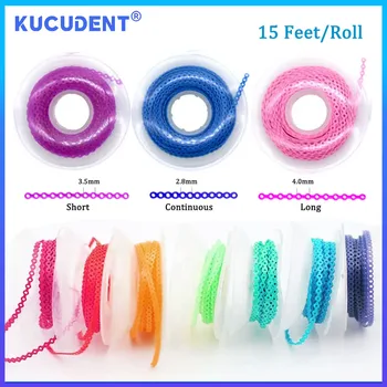 KUCUDENT 15 Fuß/Rolle Zahnärztliche Kieferorthopädische Lange/Kurze/Geschlossene Power Chain Elastische Ultra