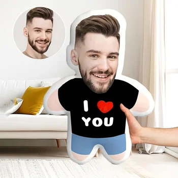 Gestaltetes personalisiertes Fotokissen mit Gesichts- und Körperdesign, perfektes Geschenk für Paare, Freunde
