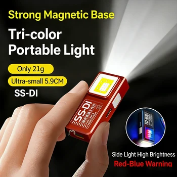 Mini COB LED Taschenlampe USB C wiederaufladbare leistungsstarke Arbeitsleuchte mit Clip Magnet wasserdicht