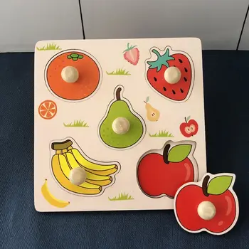 Baby Montessori Frühe Bildung Scratch Board Spielzeug Hand Entwicklung Obst Kognitive Puzzle für Kinder