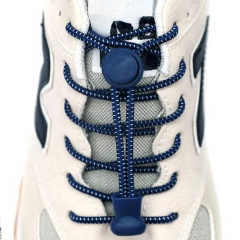 1 Paar elastische Schnürsenkel mit Schloss, Sneaker, keine Krawatte, Schnürsenkel, Dehnungsschloss, rundes