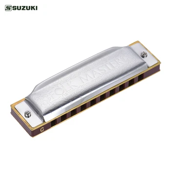 Suzuki Folkmaster Blues Mundharmonika Standardschlüssel von C A B E F G Schlüssel 10-Loch 20 Töne Diatonische