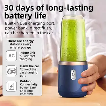 USB Personal Mini Juicer Cup Tragbarer Hand-Reisemixer mit einzelnen Doppelbechern für Wasserflaschen