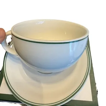Mittelalterliches Grünes Café-Keramik Vintage Nachmittagstee-Kaffeetassen-Set Dim Sum Teller Tischgeschirr