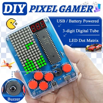 DIY Kit Elektronische Pixel Spielkonsole LED Dot Matrix Digital Tube Display DIY Löten Kit STC15F2K60S2 MCU
