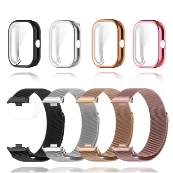 Metallarmband für Xiaomi Redmi Watch 4 5 6-Band mit TPU-Gehäuse, Displayschutzfolie, weicher Ersatz