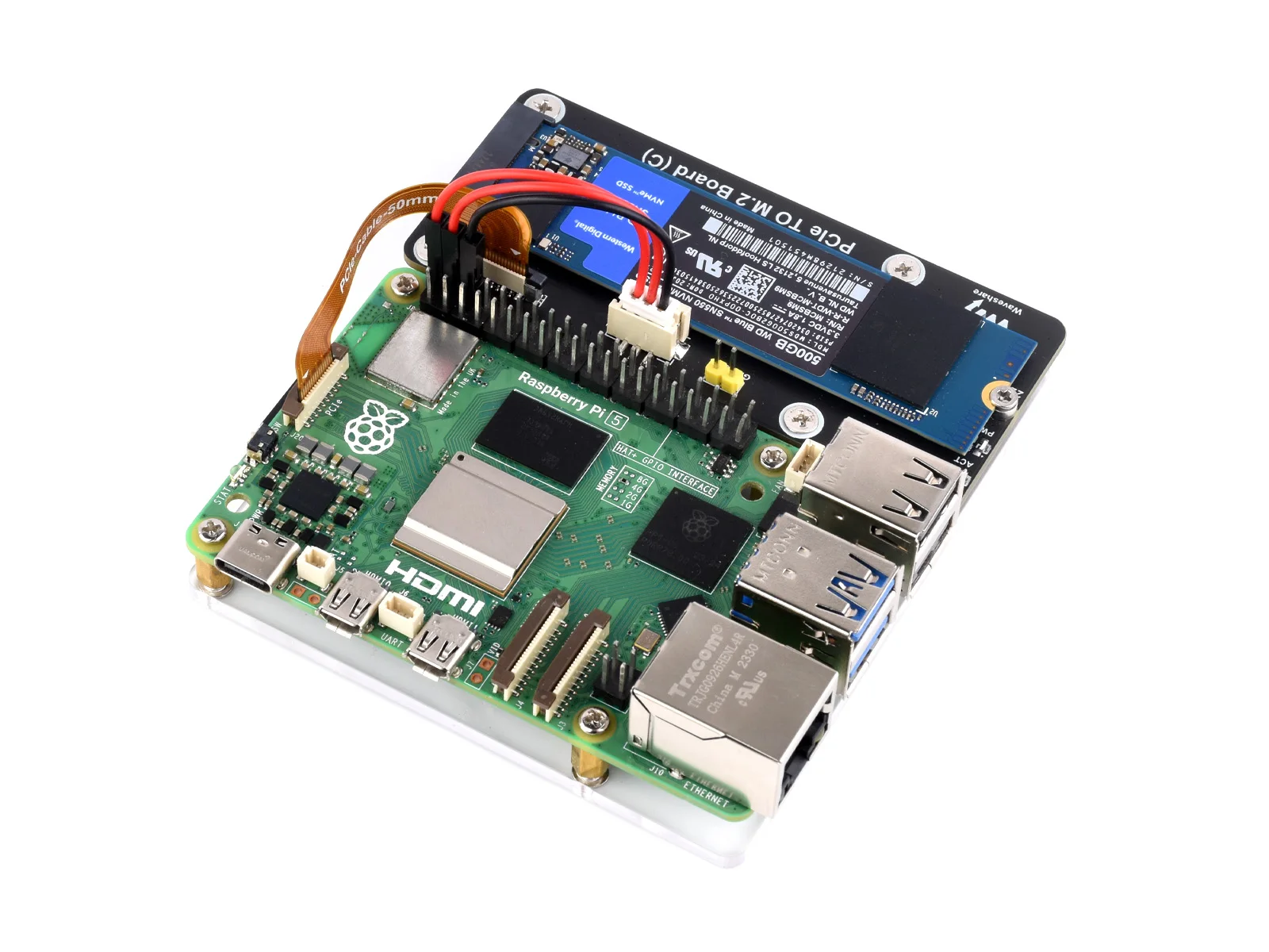 Waveshare PCIe zu M.2 Adapterplatine (C) für Raspberry Pi 5 – Bild 5
