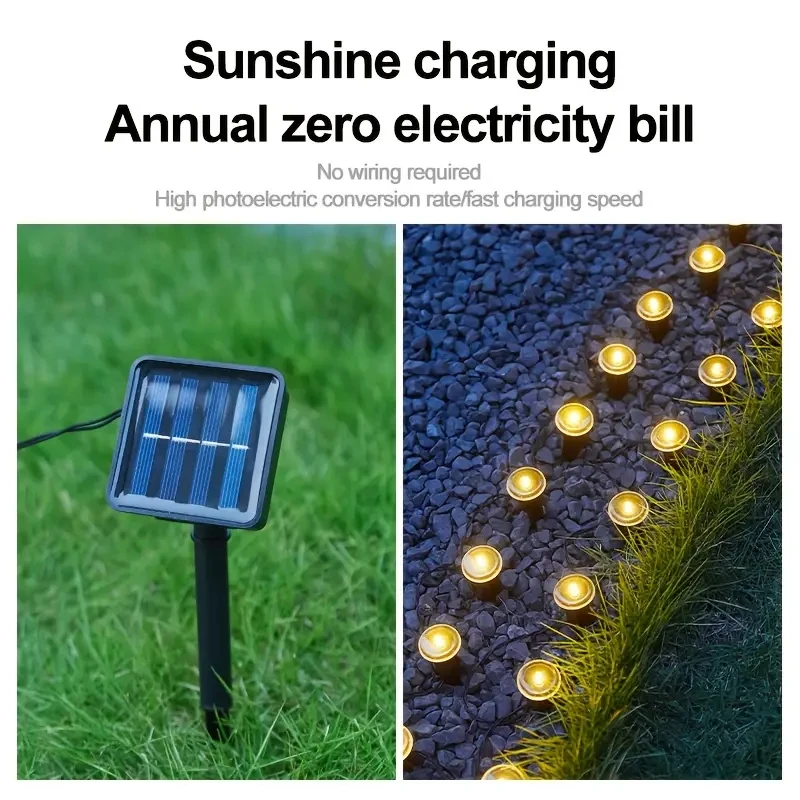 Solar-LED-Garten-Wegeleuchte, 15/30 LEDs, 8 Modi – Bild 4
