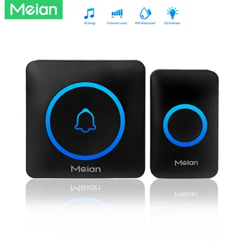 Meian Smart Home Türklingel, kabellose Sicherheits-Türklingel, IP65, wasserdichte Außentürklingel, 60 Lieder