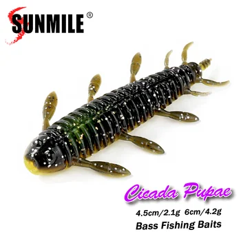 SUNMILE Stick Köder 4,5/5,5 cm Casting Schwere Gewichtete Weiche Kunststoff Köder Wurm Künstliche Köder