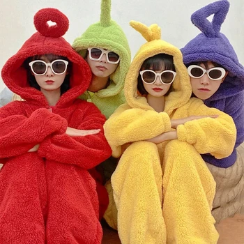 Erwachsene Kinder Onesies Weiche Lange Ärmel Pyjamas Dipsy Tinky Winky Po Lala Kostüme Hause Kleidung Frauen