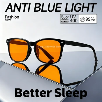 Blaulicht-Brille für Herren, Schlafbrille für blaues Licht, blockierende rote Linse für Computergaming
