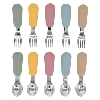 Baby Geschirr Set Kinder Utensil Edelstahl Kleinkind Geschirr Besteck Einfarbig Säugling Lebensmittel