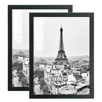 21 x 30 cm und 30 x 40 cm schwarzer Fotorahmen, aufgehängt an der Wand, Fotorahmen, Poster, Zertifikat