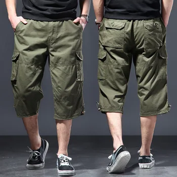 Lässige, dünne Arbeitsshorts für Herren, Sommer, neu, locker, trendig, sportlich, Freizeit, sieben Taschen