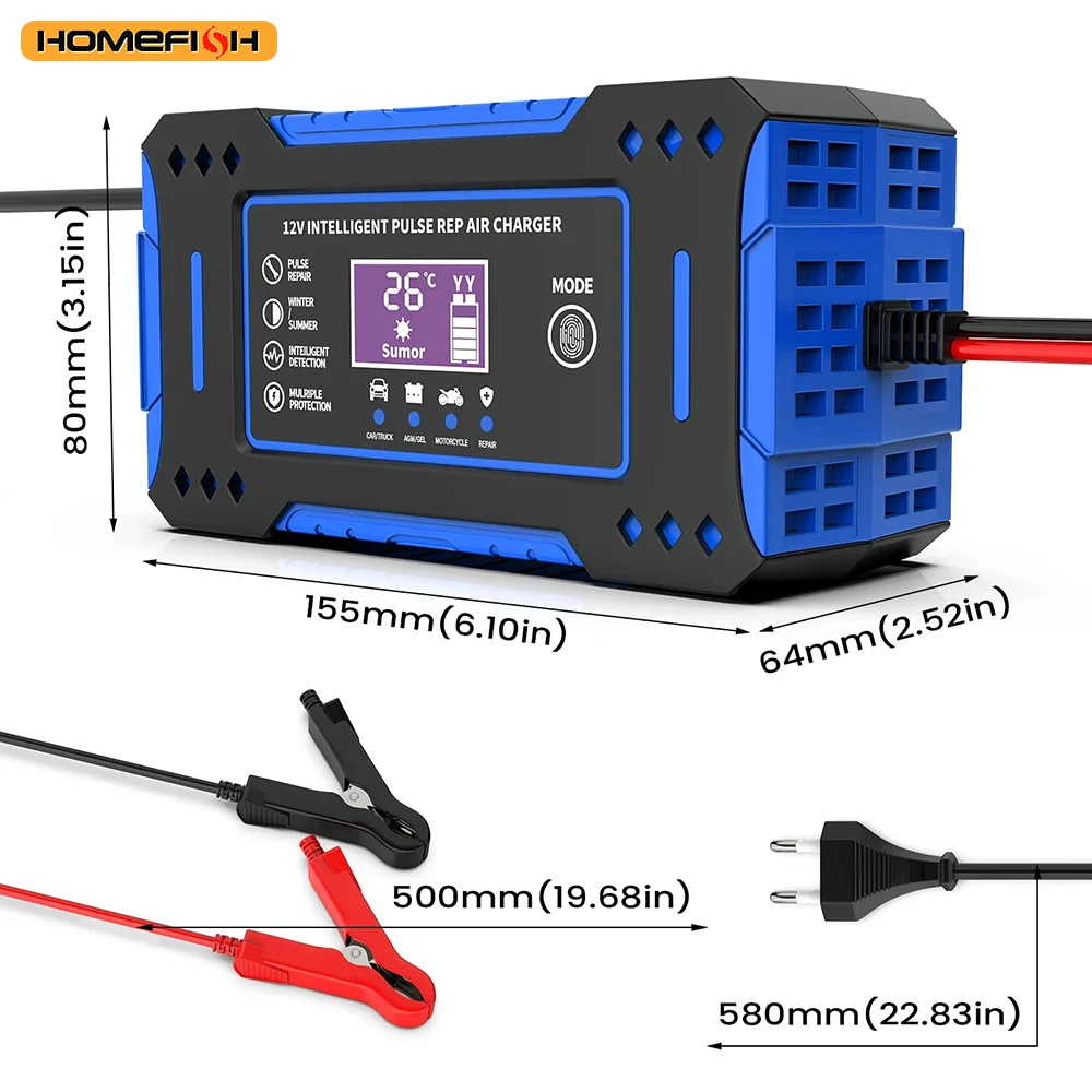 Batterie-Reparatur, LCD-Display, 6 A, 12 V, intelligentes – Bild 2