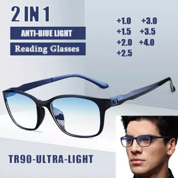 FG Neue Lesebrille Männer Anti Blau Presbyopie Brillen Antifatigue Computer Brillen +0,0 +1,0 +1,5 +2,0 +2,5