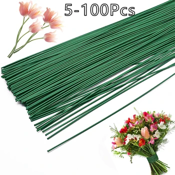 Mini-Grüne Blumendrahtstiele für Floristen, Blumenarrangements, 20/30/40 cm, DIY, Hochzeit, handgefertigtes