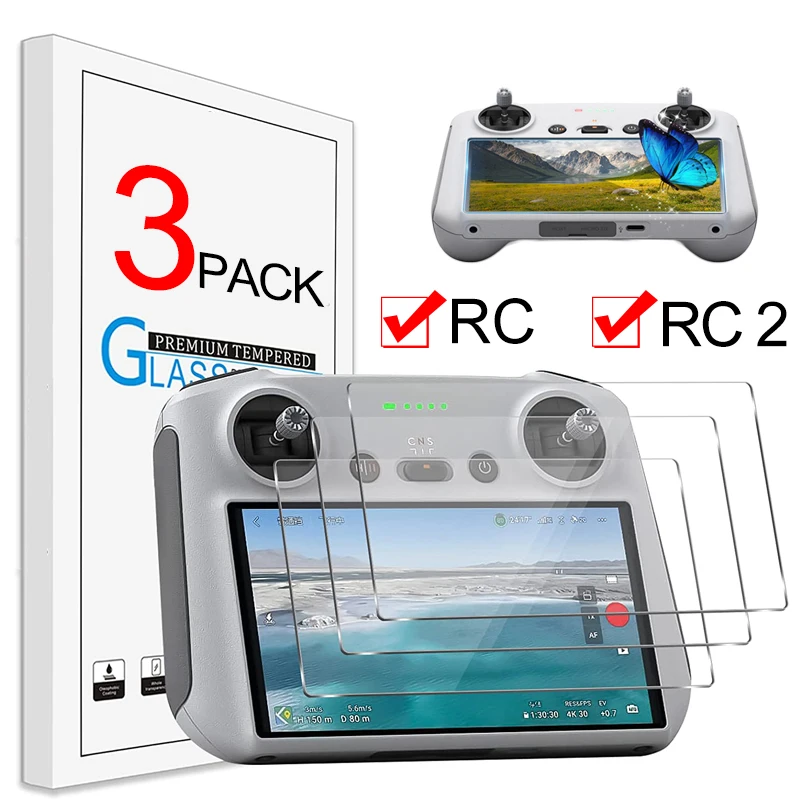 1-3Pcs Gehärtetem Glas Für DJI Mini 3 4 5 PRO RC RC2