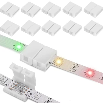 4-pin 10mm L Form LED Streifen Solderless Stecker Für 5050/3528 RGB Streifen PCB Kein löten Ecke (10 Stück)