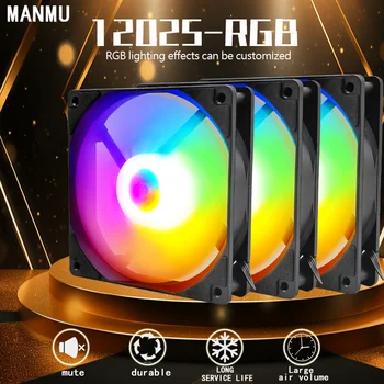 Manmu Fetival Pormotion 120 mm Computerlüfter Regenbogen RGB/Gaming-PC-Lüfter mit hoher Kühlleistung