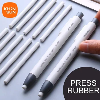 KHINSUN Press Einziehbarer Bleistift-Radiergummi, Korrekturzubehör, Stiftstil, Bleistift, Gummi, Schreiben