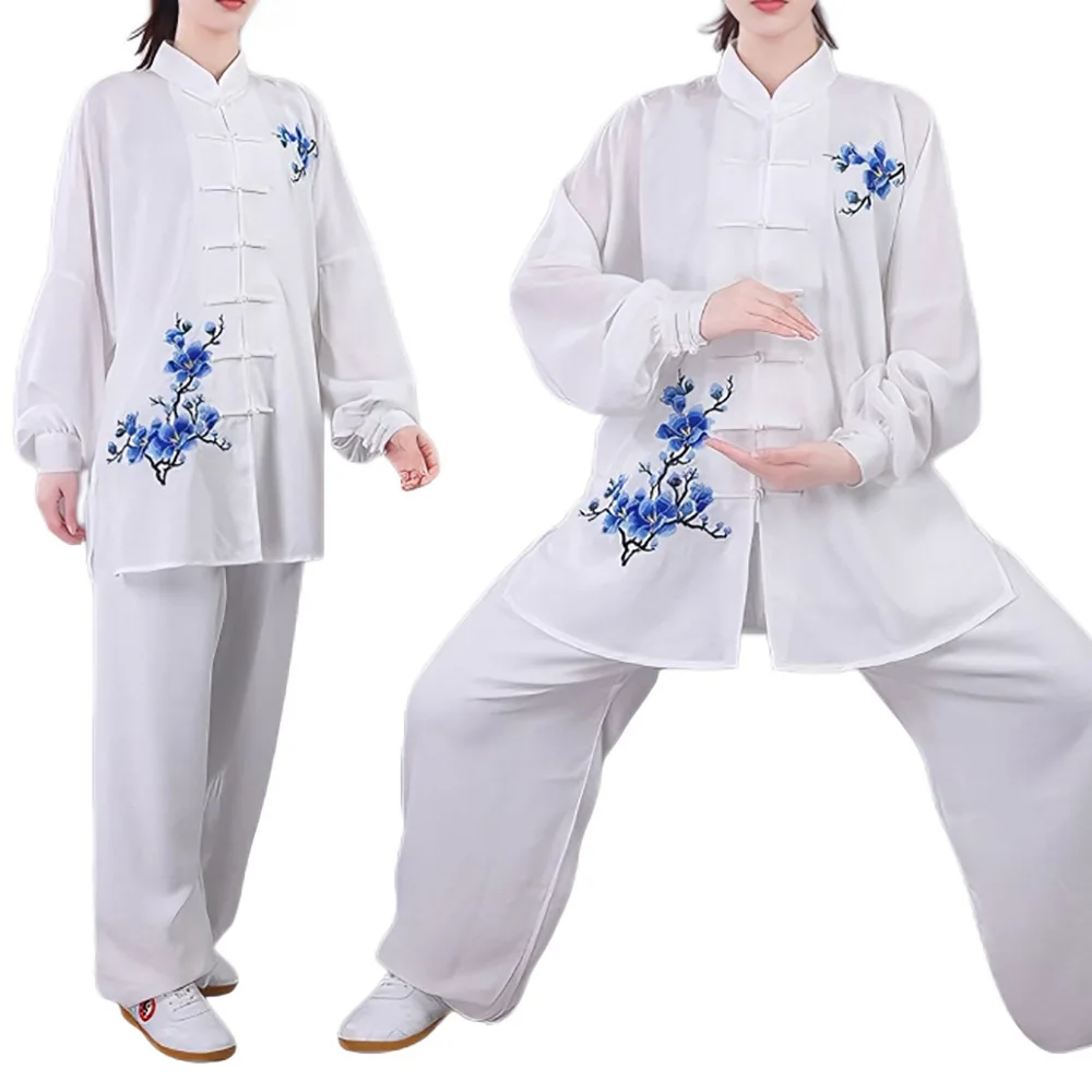 Damen Chinesisches Tai Chi Uniform-Set Baumwolle Leinen
