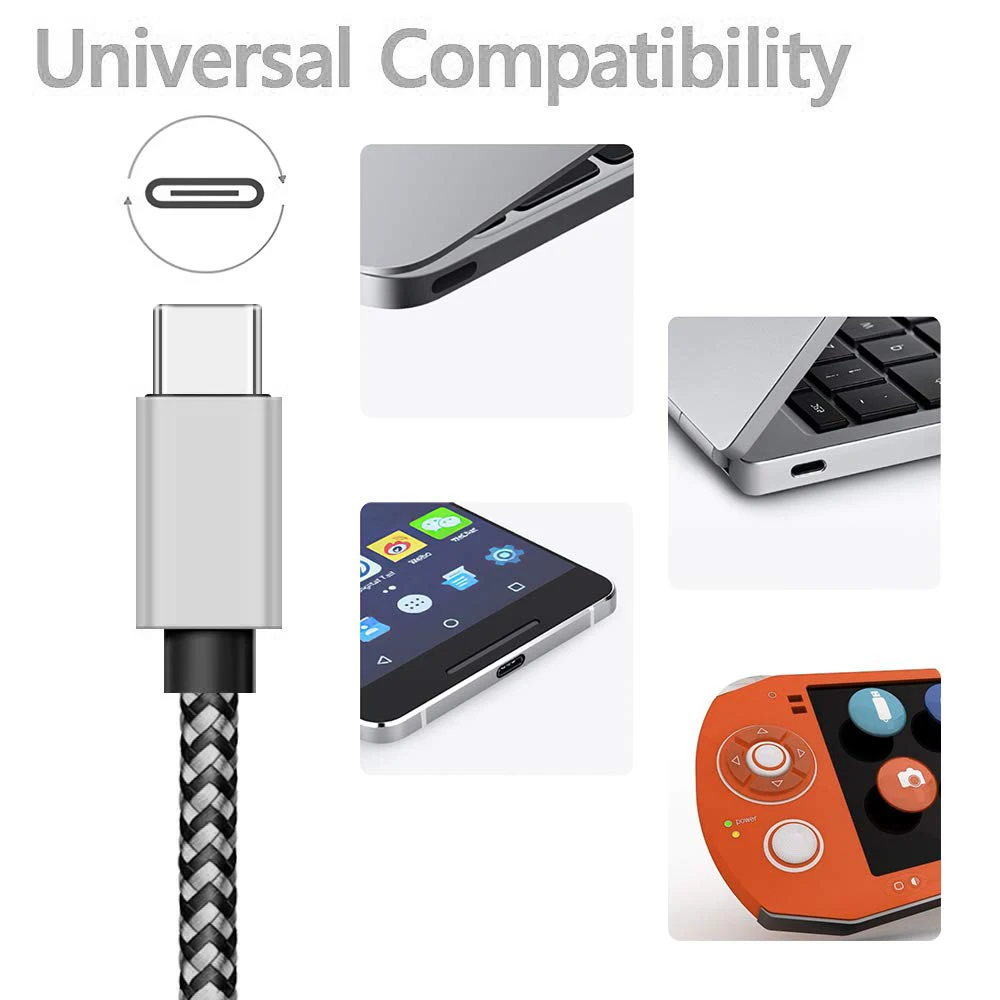 USB-C Ladekabel 2,4 A, Nylon geflochten – Bild 6