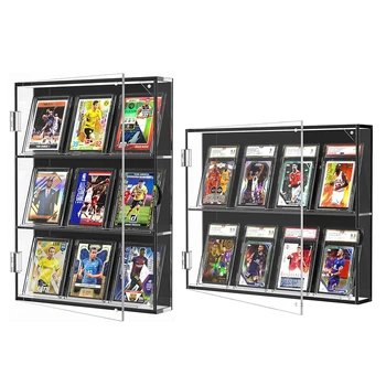 Sammelkarten-Acryl-Displayrahmen, HD zum Aufhängen, abgestufter Kartenschrank, für Sportspielkarten