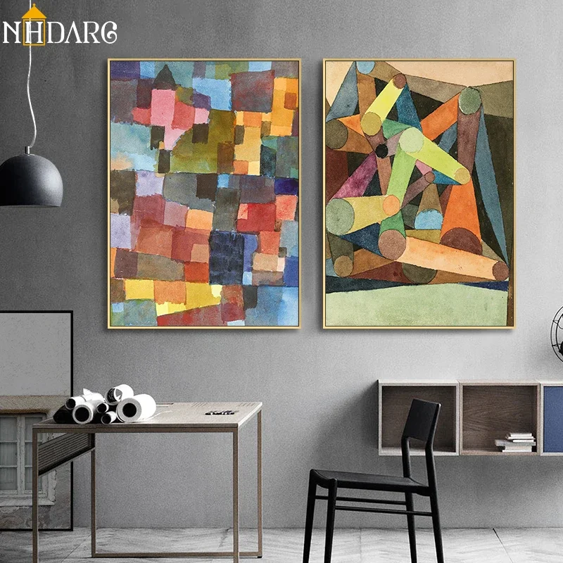 Paul Klee Farb block abstrakten Stil Leinwand druck Malerei – Bild 2