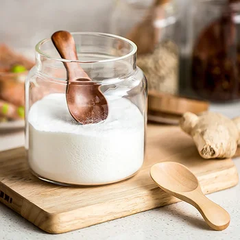 Mini Holz Löffel Kleine Küche Gewürz Würze Löffel Zucker Tee Kaffee Scoop Kurzen Griff Holz Kinder (4 Stück)