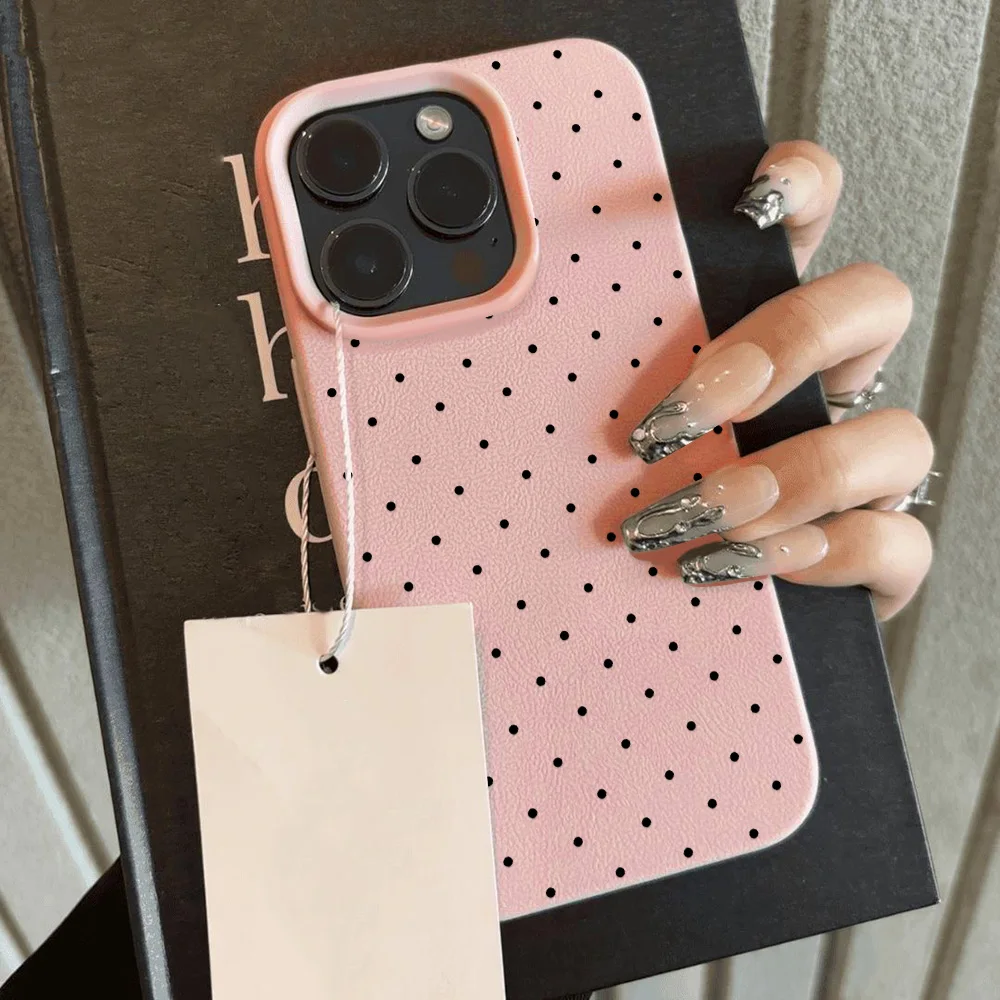 Ins Polka Dots Weiche Silikon-Handyhülle für iPhone 15 Pro – Bild 3