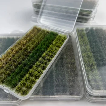 4 Farben/120 Stufen Modellgrasbüschel für Miniaturlandschaften, Modellgrasbüschel für Terrassen, statische