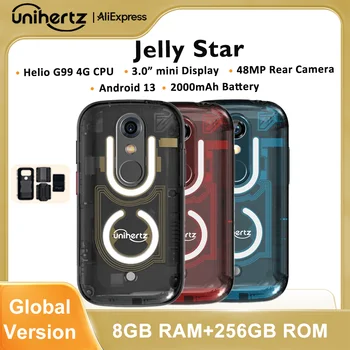Unihertz Jelly Star Mini Smartphone Android 13 8 GB 256 GB LED-Licht entsperrt transparente Backshell-Handys