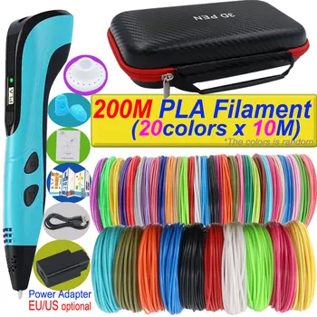 3D Druck Stift DIY Dreidimensionale Malerei Kinder Spielzeug Mit LCD Screen Power Adapter 200 M PLA Filament