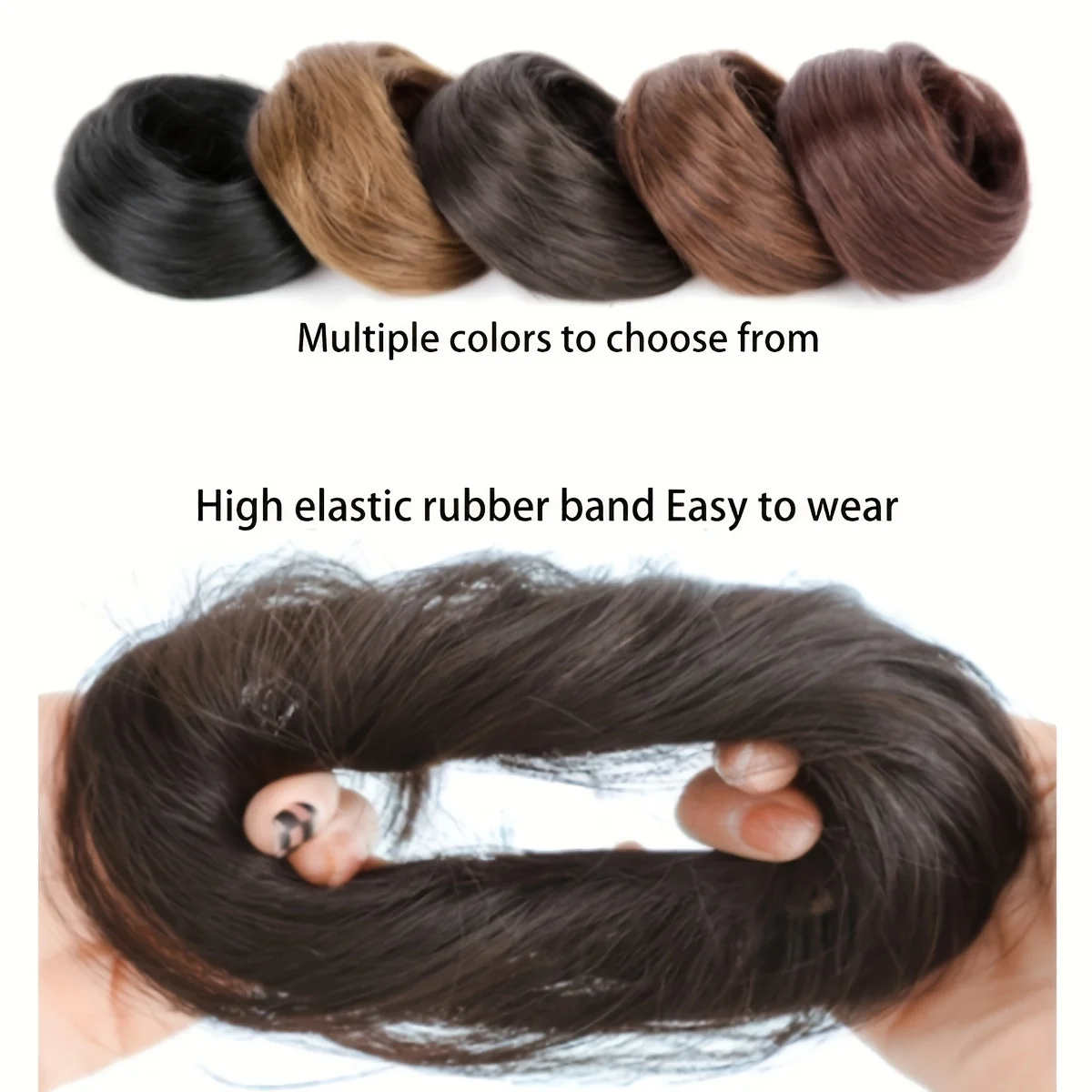 Synthetischer Chignon, elastisches Gummiband, künstlicher – Bild 3