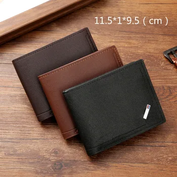 Vintage Pu Leder Brieftasche minimalist ische Geldbörse für Männer Geldwechsel beutel Kreditkarten inhaber