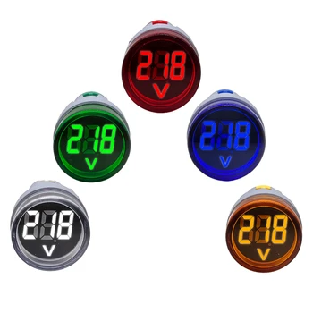 DIY Mini Digital Voltmeter 22mm rund Wechselstrom 60-500V Volt Spannungs tester Meter Monitor Leistung