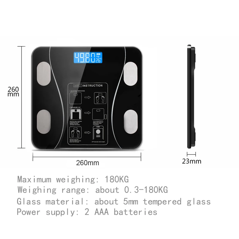 Körperfett waage Smart Wireless Digital Bad Gewichts waage – Bild 5