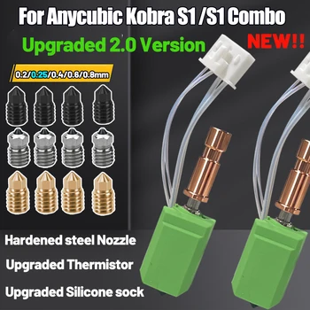 2.0 Version Verbessertes Hotend für Kobra S1/S1 Combo, Verbesserte Thermistor-Heizung 200K für Anycubic Kobra