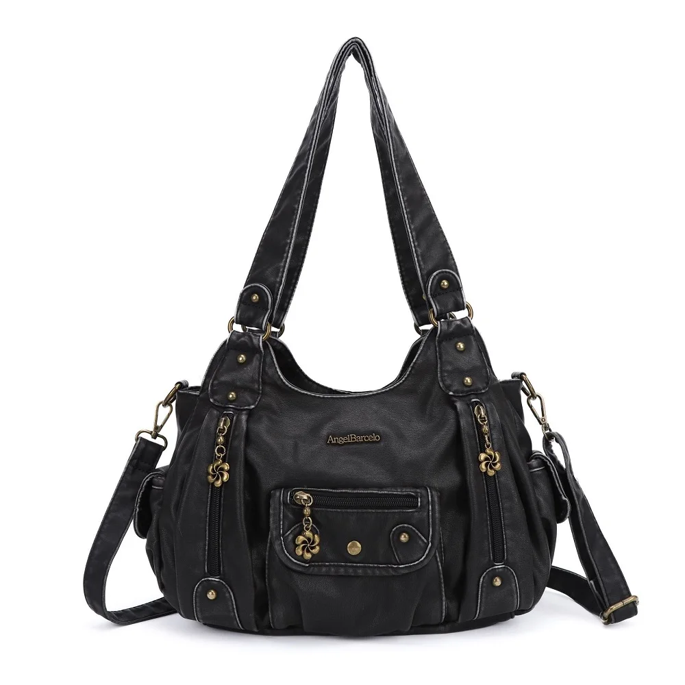 Damen Handtaschen Satchel Top-Griff Vintage PU Umhängetasche