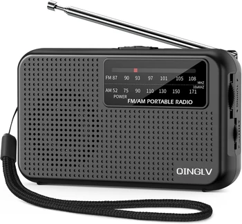 Tragbares AM/FM-Radio mit Batteriebetrieb, Teleskopantenne und Kopfhöreranschluss, für Innen- und Außenbereich