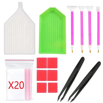 Diamant-Malwerkzeug-Set, einschließlich Diamant-Stickbox und verschiedenen Größen von Malstiften, geeignet